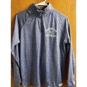 Stitches MLB Kansas City Royals Men's Athletic 1/4 Zip Raglan Top, Small